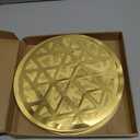 Tinlade 100 Pcs Gold Round Paper Placemats Laser Cut Geometric Pattern, 12 inches