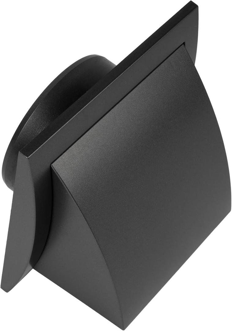Anthracite ABS Plastic Exhaust Vent Hood with Flap - 4 Inch Fit - For Bathroom, Kitchen, Laundrie and Garage Ventilation Systems, 4'' with Hood