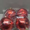 Extra Large Size Outdoor Christmas Ornaments, Oversized Huge Big Shatterproof Xmas Christmas Plastic Balls for Outside Lawn Yard Tree Hanging Decorations (6"/150mm, Red, 4 Packs)