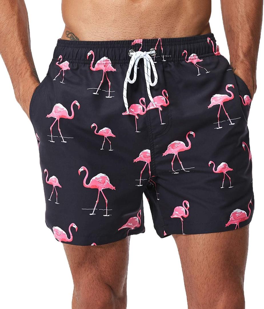 SILKWORLD Men's Swim Trunks Quick Dry Shorts with Pockets, M