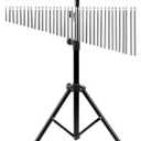 QWORK 36 Tones Musical Chimes Instruments with 2.3-4.2 ft Adjustable Mounting Stand  Crisp Sound Chrome Bells, Collapsible Tripod Base