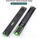 Full Extension Drawer Slides 14 16 18 20 Inch, Soft Close Drawer Slides, Dual Springs with Ball Bearing Cabinet Drawers Slides1 Pair, 14 inch