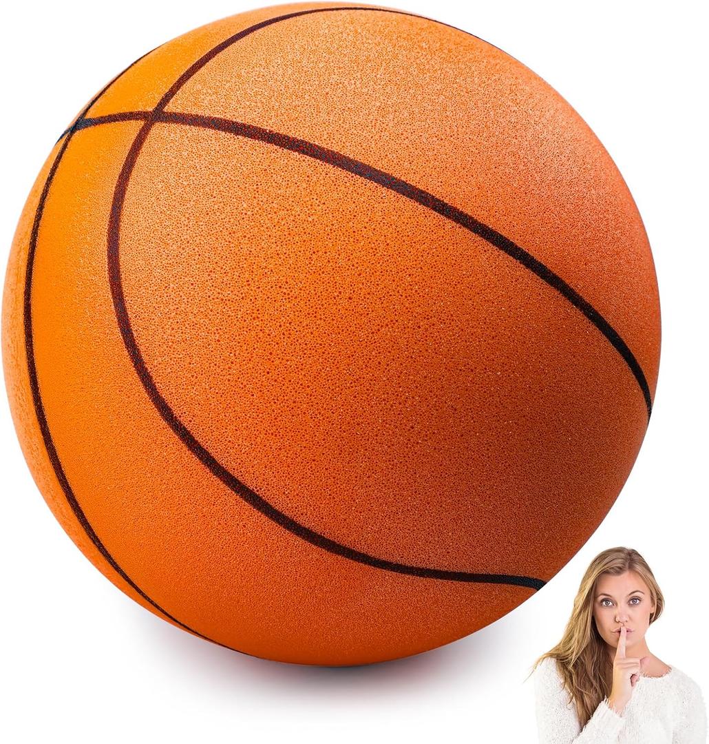 Silent Basketball Size 5  Soft Foam Indoor Basket-Ball, Airless Basketballs for Quiet Dribbling and Indoor Training, Soundless Indoor Training Quiet Basketball