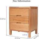 Nightstand, Solid Wood Small End Table w/3 Drawers, Modern Bedside Tables, Mid Century Night Stand, Bed Side Table, 15.75" W x 13.78" D x 21.65" H (Natural)