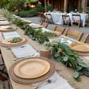 24 Pcs 13 Inch Round Burlap Placemat Boho Jute Woven Charger Bulk Rustic Vintage Natural Brown Heat Resistant Dining Table Mat for Wedding Farmhouse Craft Home Kitchen Summer Party Decoration
