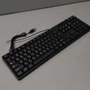 Wired Keyboard for Windows, USB Plug-and-Play, Full-Size, Spill-Resistant, Curved Space Bar, Compatible with PC, Laptop - Black