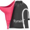 Female Urinal Women Portable Urination Device Pee Funnel She Standing Up Reusable Silicone Cup Emergency Toilet Comes with an Extension Pipe an Waterproof Bag (Jujube red)