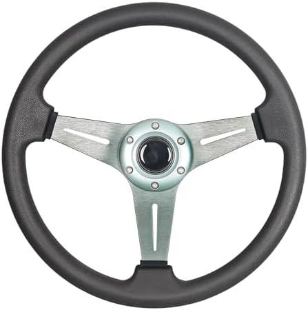 350mm/13.8”Sport Steering Wheel Aluminum Alloy Titanium Spokes Drift Simulation Racing Game Steering Wheel Universal