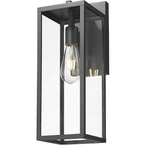 Bestshared Dusk to Dawn Sensor Outdoor Wall Lantern, 18 Inch Tall Large Exterior Wall Lights, Anti-Rust Modern Black Outside Lamp for House Front Porch Doorway Patio (Black, 18" H)