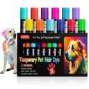 12 Pack Dog Hair Color Dye Temporary Non-toxic Vibrant Colors Washable Pet Safe Paint for Dog Cat Animals