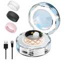 Smart Ring for Women Man, Enamel Flower Pattern Health Tracker Ring, Sleep&Exercise Monitor, IP68 Waterproof Activity Trackers, Fitness Ring with Charging Case and Ring Protector (12#)