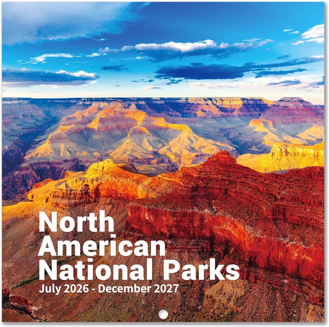 Calendar 2026-2027 - Jul 2026 to Dec 2027 - National Parks Wall Calendar 2026-2027, 18 Monthly Calendar 12" x 24" (Open), Hanging Hook, Blocks and Holidays - Beautiful National Parks