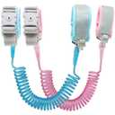 Anti Lost Wrist Link (8.2ft), Socub Toddler Leash Wrist for Kids Child Safety with Key Lock, 2 Pack, Pink and Blue