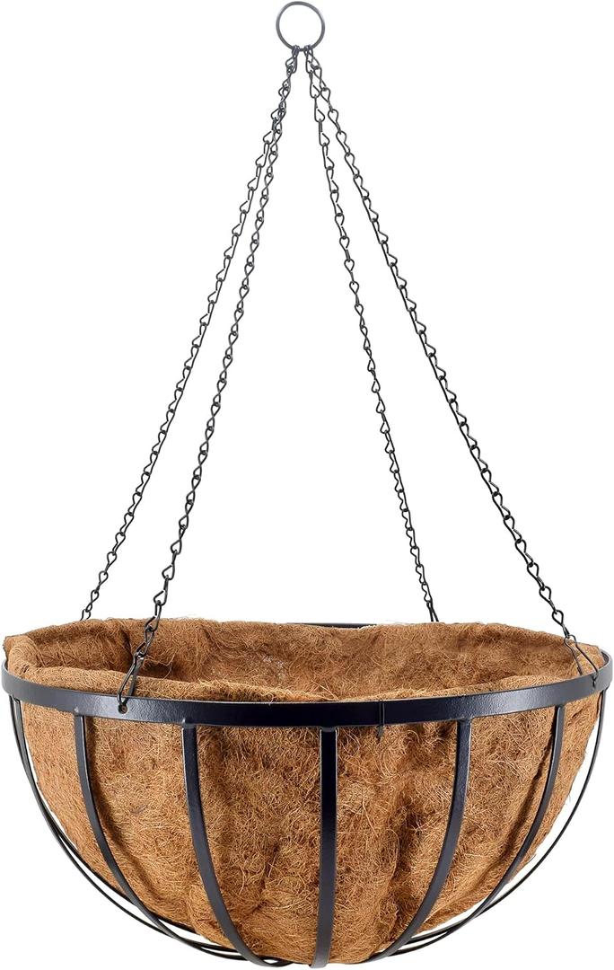 Arcadia Garden Products Round Hanging Planter Basket with Coco Liner 24 Inch