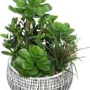 Villa Como 10 Large Succulents Plants Artificial in Ceramic Pots Potted Faux Succulent Arrangement with Black Bowl Pots Fake Desk Succulents Plants for Home Bathroom Shelf Table Indoor Decor