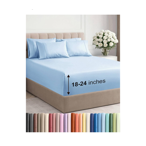 Extra Deep Queen Sheet Set - 6 Piece Breathable and Cooling Sheets - Hotel Luxury Bedding for Women, Men, Kids & Teens - Easy Secure Fit - Soft, Wrinkle Free & Comfy - Extra Deep Pockets - Light Blue