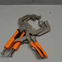 9 Inch C Clamp, Heavy Duty Vise Grip Locking Pliers Adjustable Face Clamp for Woodworking, Welding and Pocket Hole Joinery, 2 Packs (Orange, 9 Inch)