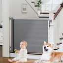 PRObebi Retractable Baby & Dog Gate - Extends to 72" Wide, 34" Tall, for Stairs, Doorways, Hallways & Outdoor Use