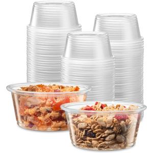 3.25 oz - 200 Cups Clear Disposable Plastic Portion Cups No Lids, Small Containers For Portion Controll, Jello Shots, Meal Prep, Sauce Cups, Slime, Condiments, Medicine, Dressings,