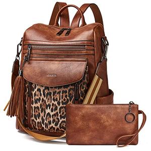 Shrrie Backpack Purse for Women Fashion Leather Backpack Purse Designer Travel Backpack Convertible Shoulder Bag with Wristlet