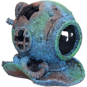 SLOCME Aquarium Sunken Submarine Helmet Decorations - Realistic Vintage Noah's Ark Shipwreck Fish Tank Decorations, Durable Resin Fish Tank Ship Accessories