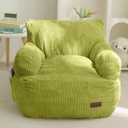 MAXYOYO Kids Bean Bag Chair, Stuffed Toddler Bean Bag Sofa with Filler Bean Bag Chair for Boys and Girls, Lazy Sofa with Pocket Floor Chair for Gaming, Reading, Green