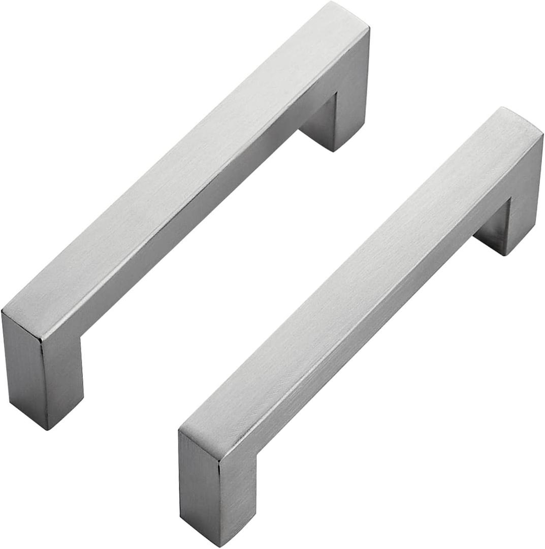 Ravinte 30 Pack Brushed Nickel Kitchen Cabinet Handles 3-3/4 Inch Cabinet Pulls Square Kitchen Hardware for Cabinet Drawer Pulls Drawer Handles Come with Screwdriver
