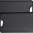 GasSaf Cast Iron Reversible Griddle With Handles, 20 Inch x 10.5 Inch Big Grill Pan For Stovetop