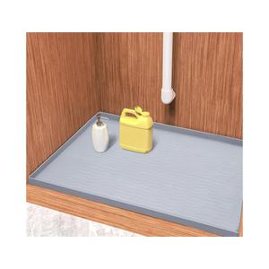 URMONA Waterproof Silicone Under Sink Mat 31'' x 22'' Shelf Liner for Kitchen and Bathroom, Cabinet and Counter Protector, Storage and Organizers, Litter Mat, Pet Cat Puppy Essentials(Light Grey)