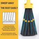 Commercial Broom and Dustpan Set, Jumbo Lobby Debris Dustpan (14inch*14inch), Heavy Duty Broom (14inch Width),for Indoor and Outdoor Cleaning,2 Sets, Yellow