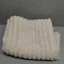 EXQ Home Fleece Blanket Twin Size for Couch or Bed - 3D Stripe Jacquard Decorative Blankets - Cozy Soft Lightweight Fuzzy Flannel Blanket Suitable for All Seasons(60"×80",Beige)