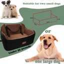 Lealchum Dog Car Seat for Medium/Large Dogs,2 Clip-On Safety Leashs for 2 Small Dogs,Removable and Washable Comfy Pet Car Seat,Easy to Install and Clean (Beige, Large)