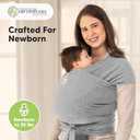 KeaBabies Baby Wrap Carrier - All in 1 Original Baby Carrier Newborn to Toddler Sling, Easy to Wear, Hands Free Bonding, Lightweight, Breathable Infant Wraps (Classic Gray) (One Size (Pack of 1))