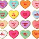 JarThenaAMCS 16Pcs Valentine Iron On Patch Gold Edge Conversation Heart Chenille Patch Colorful Embroidered Heat Transfer Iron Patch DIY Craft for Clothing Jacket Dress Backpack Hat Decorations