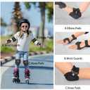 Kids/Youth Knee Pads and Elbow Pads Set with Wrist Guard 3 in 1 Kids Protective Gear Set for 3-14 Years for Skateboarding, Skiing, Cycling, BMX Biking, Running, Scooter