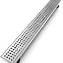 WEBANG 24 Inch Linear Shower Drain Rectangular Floor Drain with Accessories Square Hole Pattern Cover Grate Removable SUS304 Stainless Steel CUPC Certified Brushed Nickel