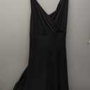 Floerns Women's Plus Size Sleeveless Glitter Dress Wrap V Neck Flared Short Dress (XX-Large Plus, Black)