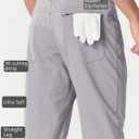 ALLZERO Men's Stretch Golf Pants Quick Dry Lightweight 30"/32"/34" Work Dress Pants Casual Comfy Trousers with Pockets LIGHTGREY-32W34L (Gray, L)