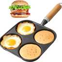 4-Cup Egg Pan Nonstick,Nonstick Pancake & Omelette Pan, Breakfast Omelette Skillet for Fried Eggs Cooker, Pancakes, Compatible with Gas Stove & Induction Cooktop