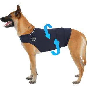 Dog Anxiety Vest, Skin-Friendly Thunder Jacket for Dogs, Dog Calming Shirt for Thunder, Fireworks, Vet Visits and Separation - Keep Pet Calm Without Medicine, Fit Large Dogs (Blue-Black)
