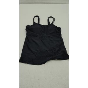 Women's Tankini Top Only Tummy Control Bathing Suits Top U Neck Swimwear Tops No Bottom (XL, Black)