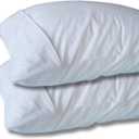 Dust & Allergen Protective Pillow Cover  Standard/Queen, French Fold, Cotton/Poly Blend, White  Soft, Breathable Pillow Protector, 2-Pack