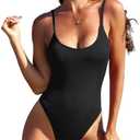 Zando One Piece Swimsuit Women Sexy Ribbed Swim Suits for Women 2025 Bathing Suit Open Back Swimsuits Slimming Women Swimwear XL 