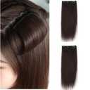 Synthetic Hair Pads Extensions Invisible Seamless Clip in Hair Extension Natural Fluffy Hairpieces Increase Hair Top Side Cover Hairpiece for Women Girls (6inch)