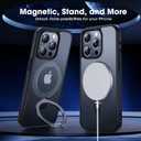 CASEKOO Designed for iPhone 14 Pro Max Case with Magnetic Invisible Stand [Military Drop Protection] [Compatible with MagSafe] Shockproof Slim Translucent Matte Promax Case 6.7", Black