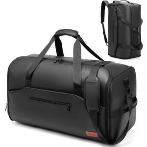 Garment Duffle Bags for Travel,Moulyan Convertible Garment Bag with Shoe Compartment,3 in 1 Waterproof Travel Suit Bag with Shoulder Strap for Men Women (Black)