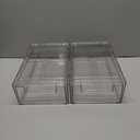 2 Pack Stackable Storage Drawers, Plastic Clear Organizer Bins with Handles for Undersink, Kitchen Cabinet, Fridge, Closet, Pantry, Office, Bathroom