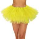 Women's Tutu Skirt Elastic 5 Layered Vintage Tulle Ballet Skirt Party Festival Costume