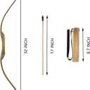 Kids Bow and Arrow Set, 32 Inch Archery Set Handmade Wooden Toy Bow and Arrow for Kids 4-6 8-12, Cosplay Game Costume Prop Play, 1 Bows 1 Quivers and 10 Wood Arrows, Gifts for Youth Boys & Girls