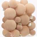 Sea Team 32-Pack Flocked Velvet Christmas Tree Ball Ornaments Set, Decorative Hanging Baubles, Shatterproof Plastic Decorations for Xmas Tree, Wreath, Garland, Multi-Sized, Beige